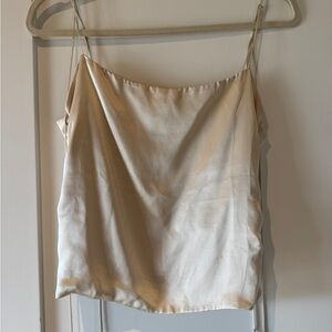 Reformation Cream Satin Top
